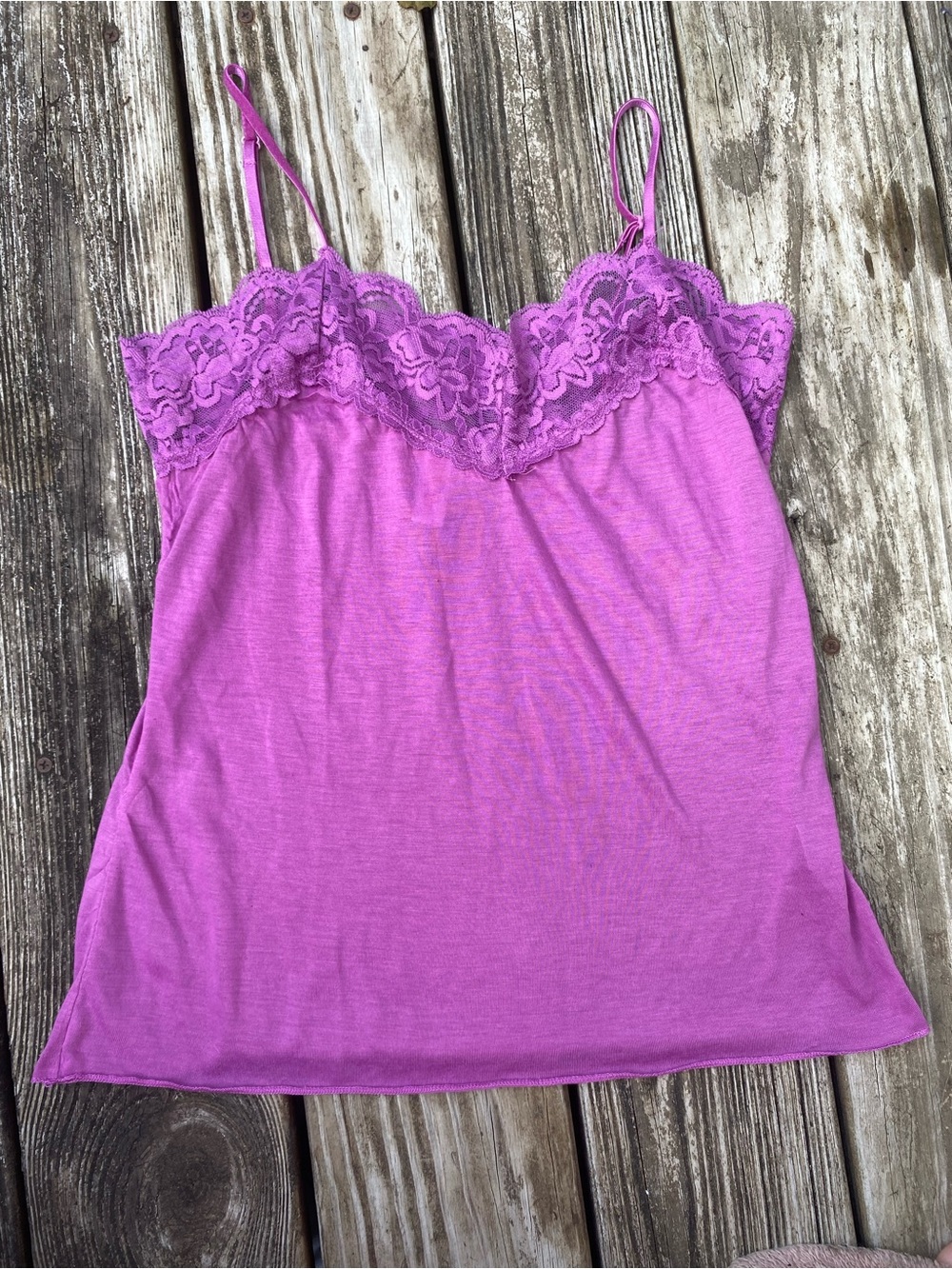 Vintage Y2K BONGO Purple Lace Trim Camisole Tank Top Size Medium